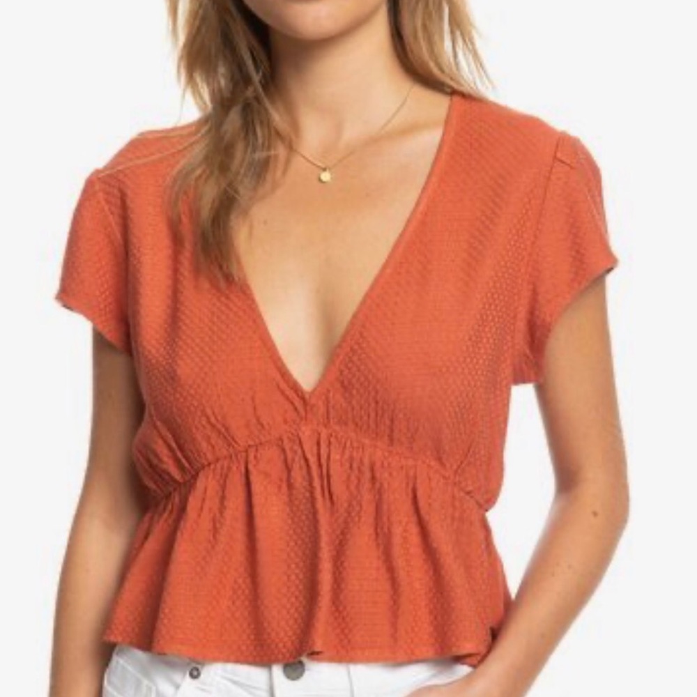 Roxy “Sweet Release” Short Sleeve Crop Top